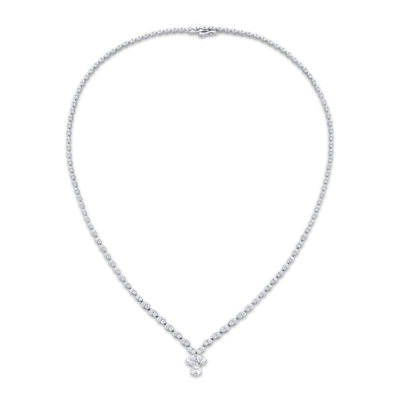 Main Image 2 of Pear-Shaped & Round-Cut Diamond Drop Necklace 4-5/8 ct tw 14K White Gold 17&quot;