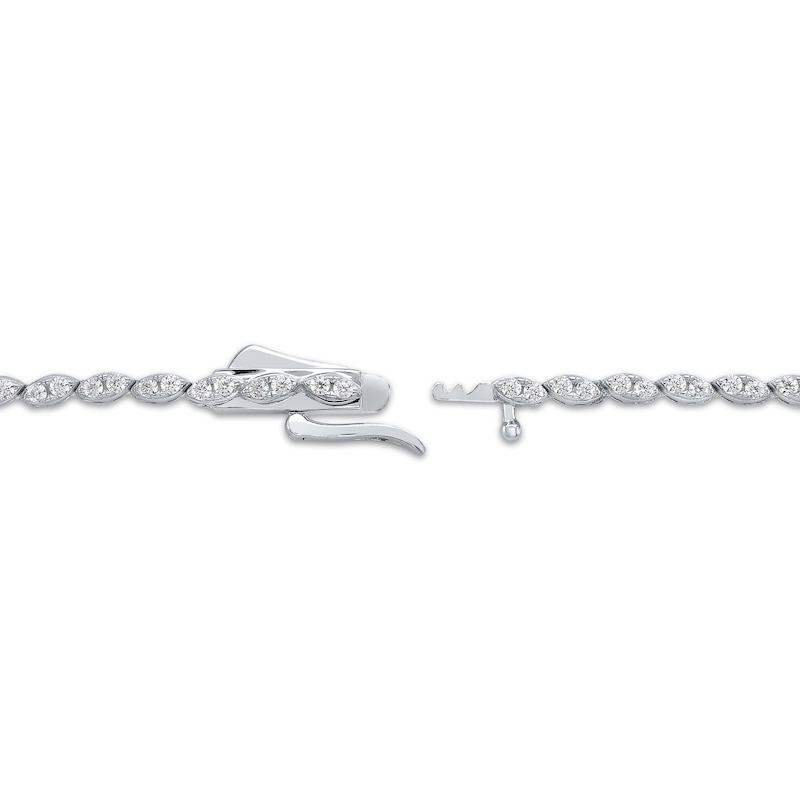 Main Image 3 of Pear-Shaped & Round-Cut Diamond Drop Necklace 4-5/8 ct tw 14K White Gold 17&quot;