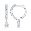 Thumbnail Image 1 of Pear-Shaped Diamond Dangle Hoop Earrings 3/4 ct tw 14K White Gold