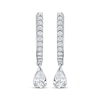 Thumbnail Image 2 of Pear-Shaped Diamond Dangle Hoop Earrings 3/4 ct tw 14K White Gold