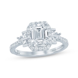 Monique Lhuillier Bliss Emerald-Cut Lab-Grown Diamond Engagement Ring 2 ct tw 18K White Gold