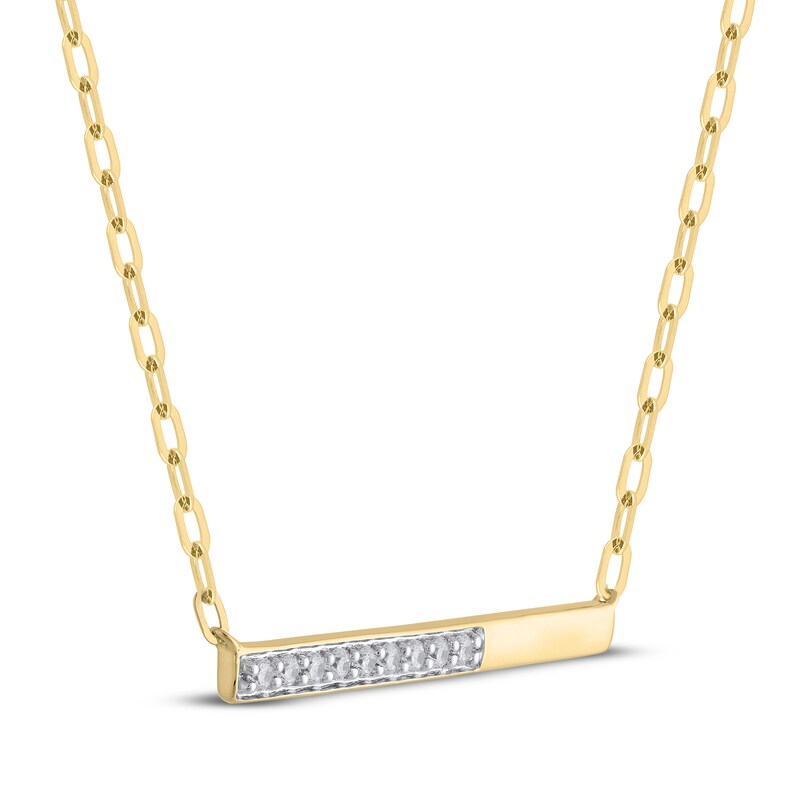 Main Image 2 of STUDIO BY KAY Diamond Bar Necklace 1/6 ct tw 24K Yellow Gold Vermeil Sterling Silver 18&quot;