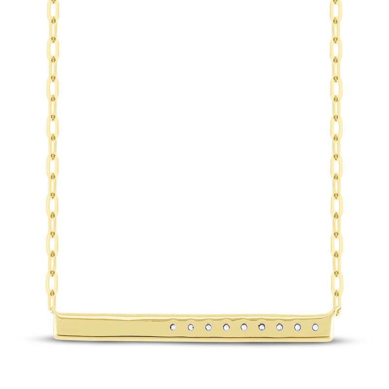 Main Image 3 of STUDIO BY KAY Diamond Bar Necklace 1/6 ct tw 24K Yellow Gold Vermeil Sterling Silver 18&quot;