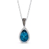 Thumbnail Image 1 of Le Vian Blue Topaz Necklace 1/5 ct tw Diamonds 14K Vanilla Gold 19&quot;