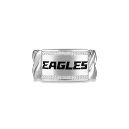 True Fans Philadelphia Eagles 1/10ct tw Diamond &quot;EAGLES&quot; Chain Ring Sterling Silver