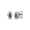 Thumbnail Image 1 of Black & White Multi-Diamond Oval Stud Earrings 1/8 ct tw Sterling Silver