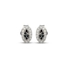 Thumbnail Image 2 of Black & White Multi-Diamond Oval Stud Earrings 1/8 ct tw Sterling Silver