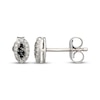 Thumbnail Image 3 of Black & White Multi-Diamond Oval Stud Earrings 1/8 ct tw Sterling Silver