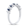 Thumbnail Image 2 of Marquise-Cut Natural Blue Sapphire & Round-Cut Diamond Anniversary Ring 1/5 ct tw 10K White Gold