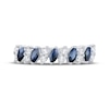 Thumbnail Image 3 of Marquise-Cut Natural Blue Sapphire & Round-Cut Diamond Anniversary Ring 1/5 ct tw 10K White Gold