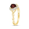 Thumbnail Image 2 of Heart-Shaped Garnet & White Lab-Created Sapphire Halo Ring 10K Yellow Gold