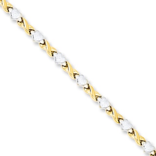 Heart Charm Bracelet 14K Yellow Gold 7.5