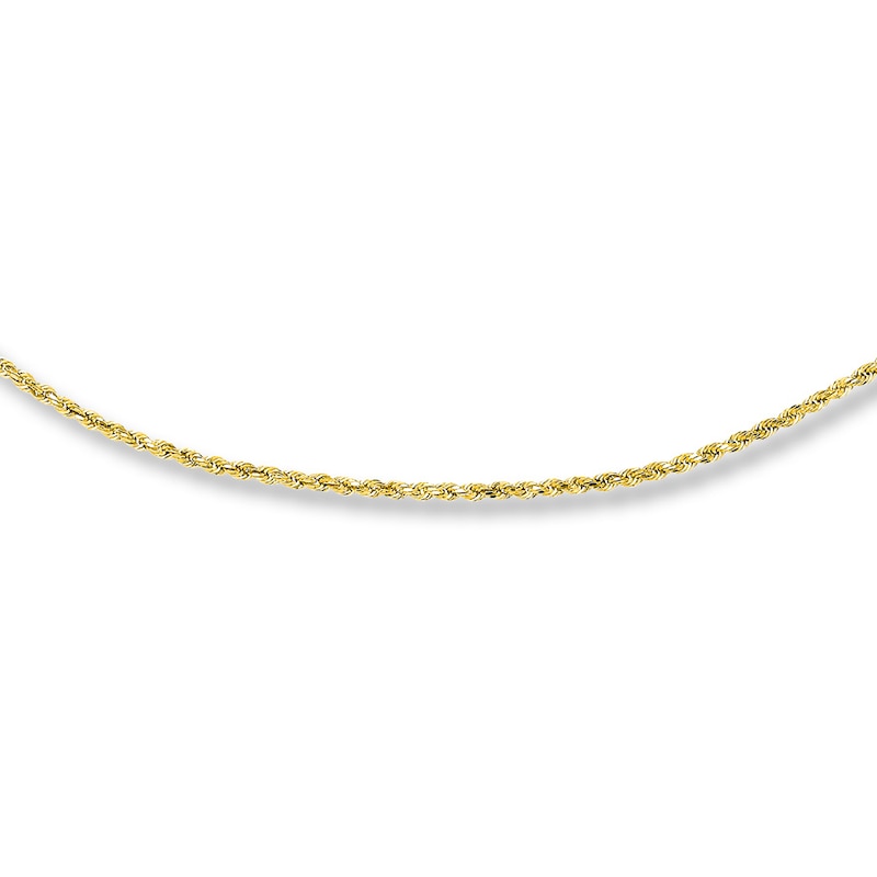 Main Image 1 of Semi-Solid Rope Chain Necklace 10K Yellow Gold