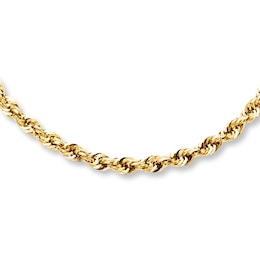 Hollow Rope Necklace 14K Yellow Gold 24&quot;