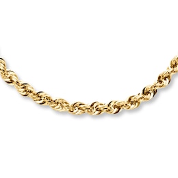 Rope Necklace Hollow 14K Yellow Gold 22&quot;