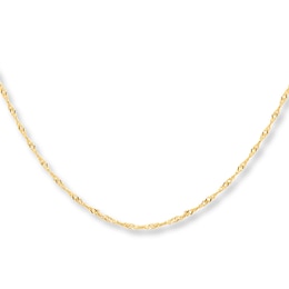 Solid Singapore Necklace 10K Yellow Gold 22&quot;
