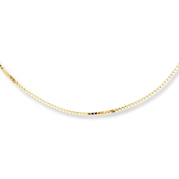 Solid Box Chain Necklace 10K Yellow Gold 22&quot;