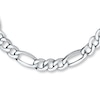 Thumbnail Image 1 of Solid Figaro Bracelet 10K White Gold 8.5&quot;