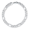 Thumbnail Image 2 of Solid Figaro Bracelet 10K White Gold 8.5&quot;