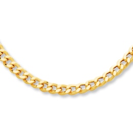 Curb Link Necklace Solid 10K Yellow Gold 22&quot;