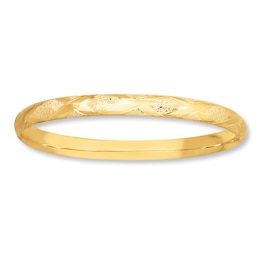 Bangle Bracelet Criss-Cross Design 14K Yellow Gold