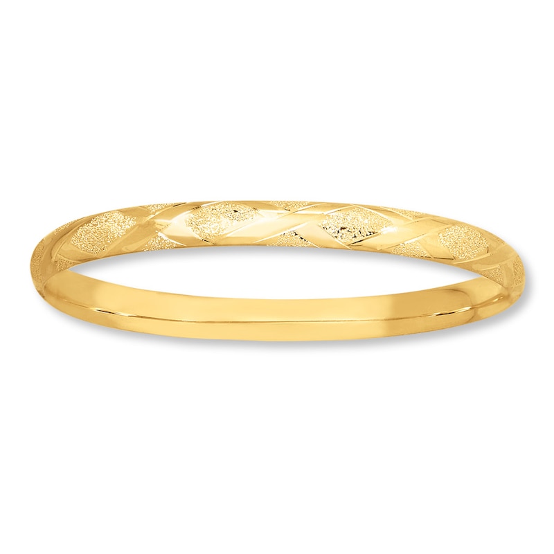 Main Image 1 of Bangle Bracelet Criss-Cross Design 14K Yellow Gold