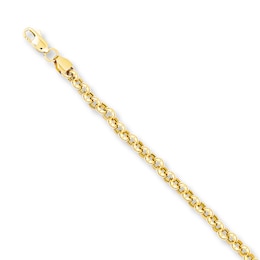 Hollow Rolo Link Bracelet 14K Yellow Gold 7.5&quot;