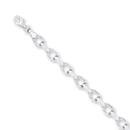 Link Bracelet Hollow 14K White Gold 7&quot;