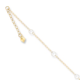 Circle Anklet 14K Two-Tone Gold 10&quot;