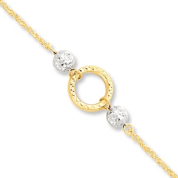 Circle Anklet 14K Two-Tone Gold 10&quot;