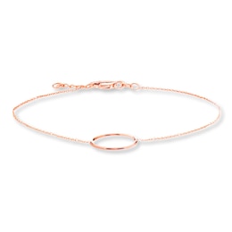 Circle Bracelet 14K Rose Gold 7.5&quot;