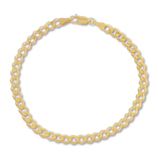 Hollow Curb Chain Necklace & Bracelet Set 10K Yellow Gold