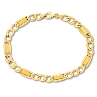 Hollow Link Chain Bracelet 10K Yellow Gold 8.5