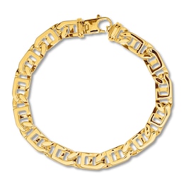 Link Bracelet Solid 14K Yellow Gold 8.5&quot;