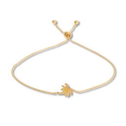 Palm Tree Bolo Bracelet 14K Yellow Gold 9.5&quot;