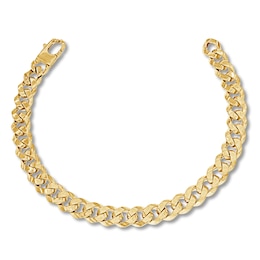 Curb Chain Bracelet Hollow 10K Yellow Gold 8.5"