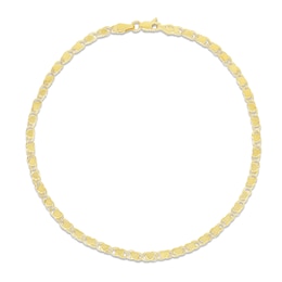 Heart Chain Anklet 14K Yellow Gold 10&quot;