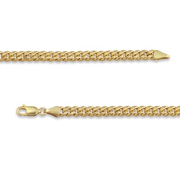 Semi-Solid Curb Chain Bracelet 14K Yellow Gold 7.5&quot;