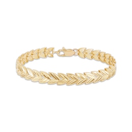 Stampato Leaf Bracelet 10K Yellow Gold 8&quot;