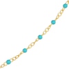 Thumbnail Image 2 of Blue Enamel Disc Curb Chain Bracelet 14K Yellow Gold 7.5&quot;