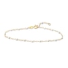 Thumbnail Image 1 of White Enamel Disc Curb Chain Bracelet 14K Yellow Gold 7.5&quot;