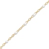 Thumbnail Image 2 of White Enamel Disc Curb Chain Bracelet 14K Yellow Gold 7.5&quot;