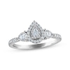 Thumbnail Image 4 of Pear-Shaped Diamond Three-Stone Engagement Ring 1/3 ct tw 14K White Gold