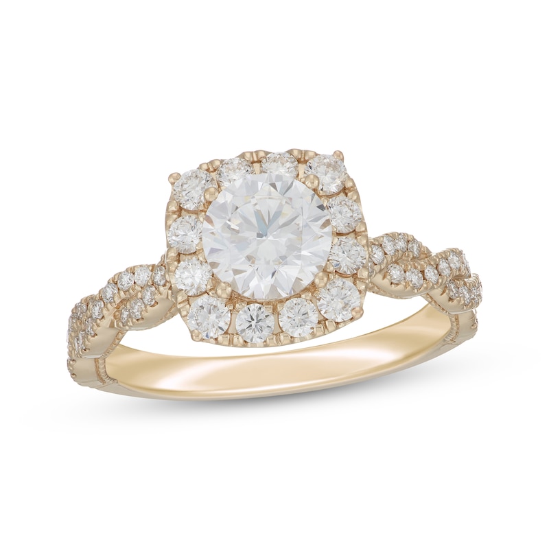 Neil Lane Artistry Round-Cut Lab-Created Diamond Engagement Ring 1-3/4 ct tw 14K Yellow Gold