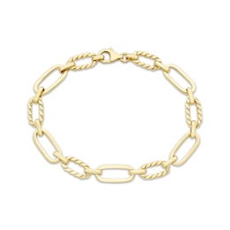 Oval Link Twist Bracelet 10K Yellow Gold 7.5&quot;