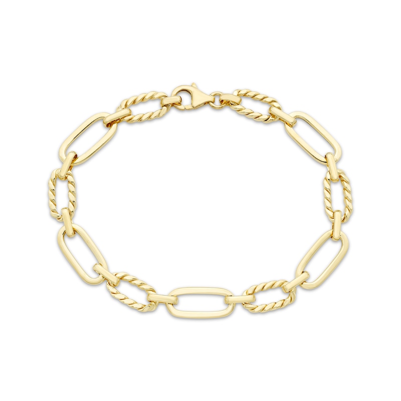 Oval Link Twist Bracelet 10K Yellow Gold 7.5