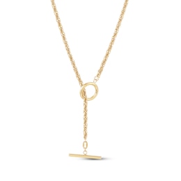 Toggle Hollow Rope Chain Necklace 10K Yellow Gold 17.75&quot;