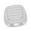 Thumbnail Image 1 of Men's Baguette & Round-Cut Multi-Diamond Center Cushion Frame Ring 1-1/2 ct tw 10K White Gold