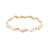 Thumbnail Image 1 of Dolphin Link Bracelet 10K Tri-Tone Gold 7.25&quot;