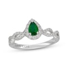 Thumbnail Image 0 of Neil Lane Pear-Shaped Natural Emerald & Diamond Halo Engagement Ring 3/8 ct tw 14K White Gold